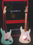 Soldano 50 watt Lucky 13 Combo with two of Scotty's favorite Strats
